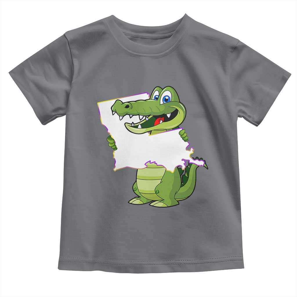 Cute Louisiana Aligator Toddler T Shirt TS09 Charcoal Print Your Wear
