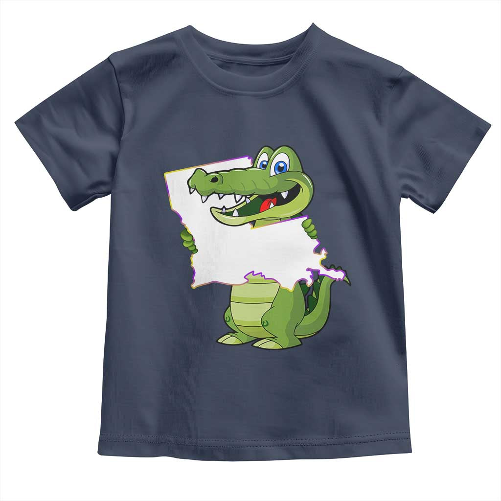 Cute Louisiana Aligator Toddler T Shirt TS09 Navy Print Your Wear