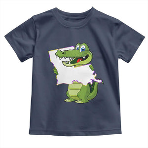 Cute Louisiana Aligator Toddler T Shirt TS09 Navy Print Your Wear