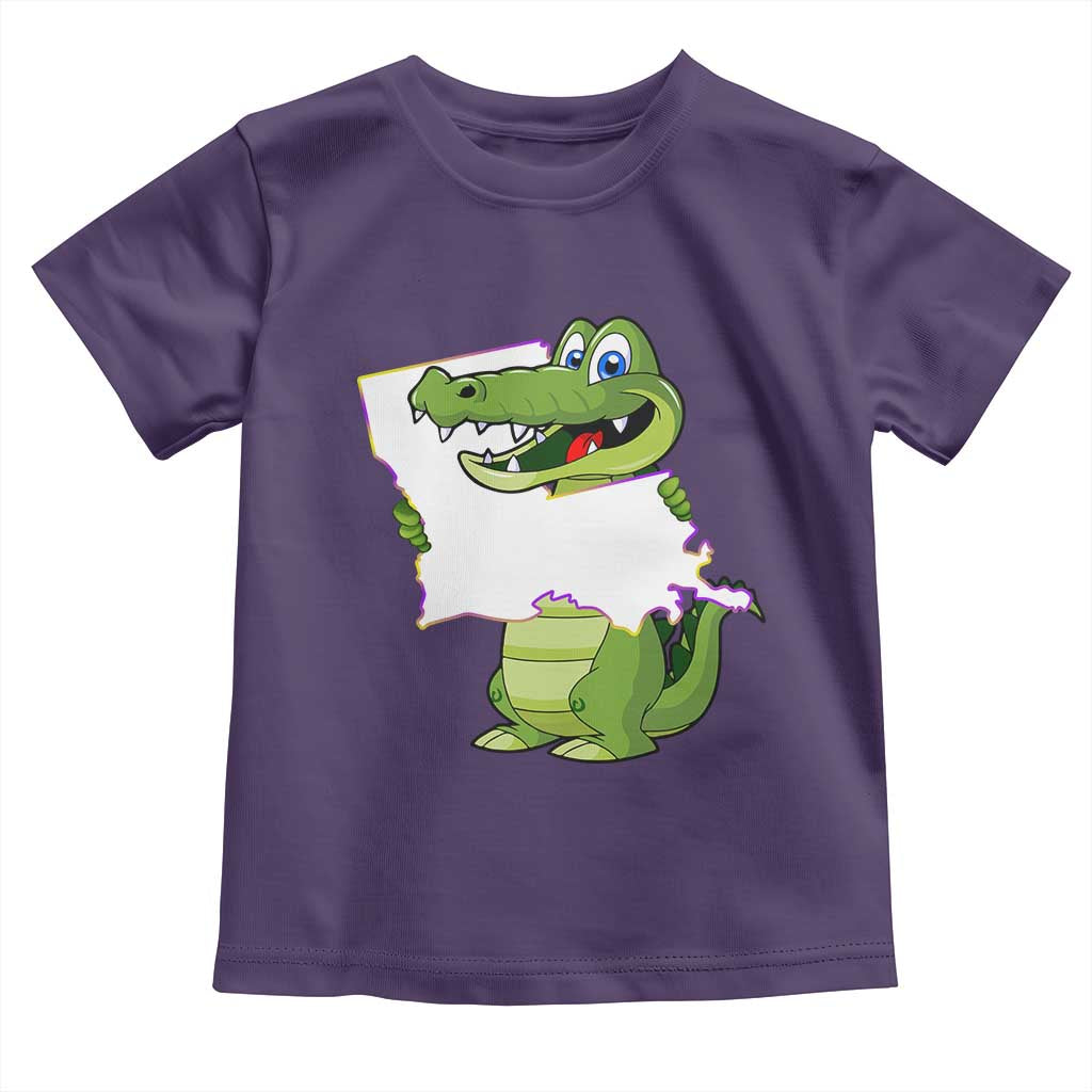 Cute Louisiana Aligator Toddler T Shirt TS09 Purple Print Your Wear