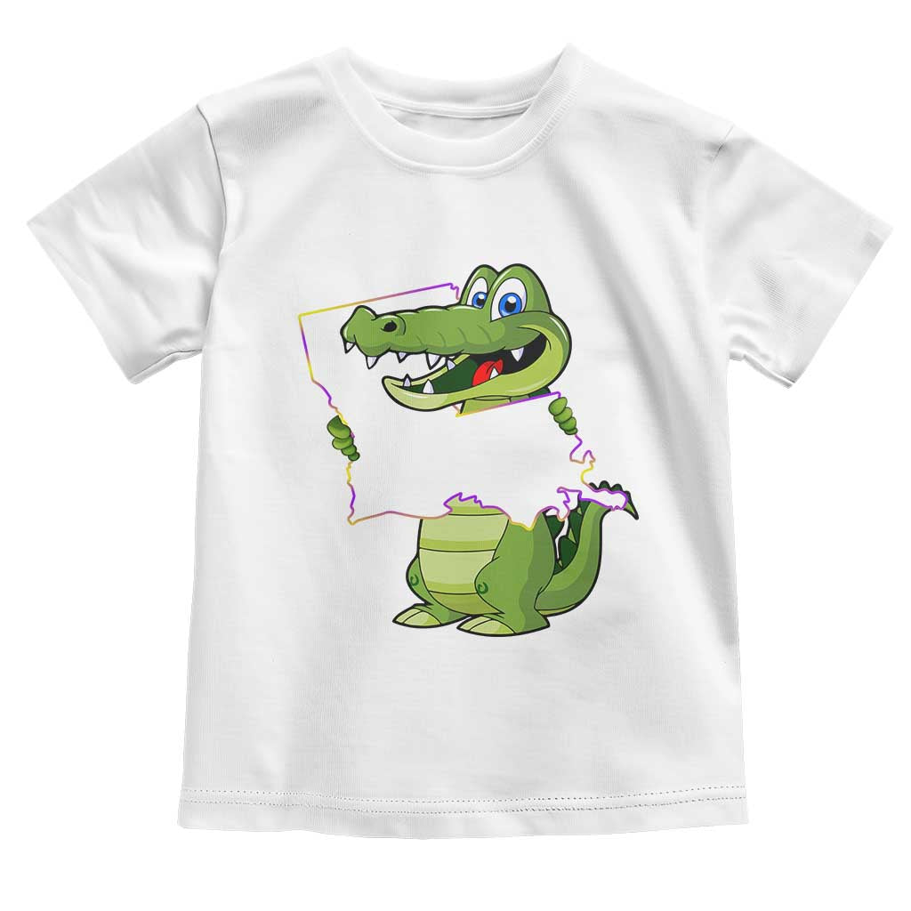 Cute Louisiana Aligator Toddler T Shirt TS09 White Print Your Wear