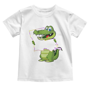 Cute Louisiana Aligator Toddler T Shirt TS09 White Print Your Wear