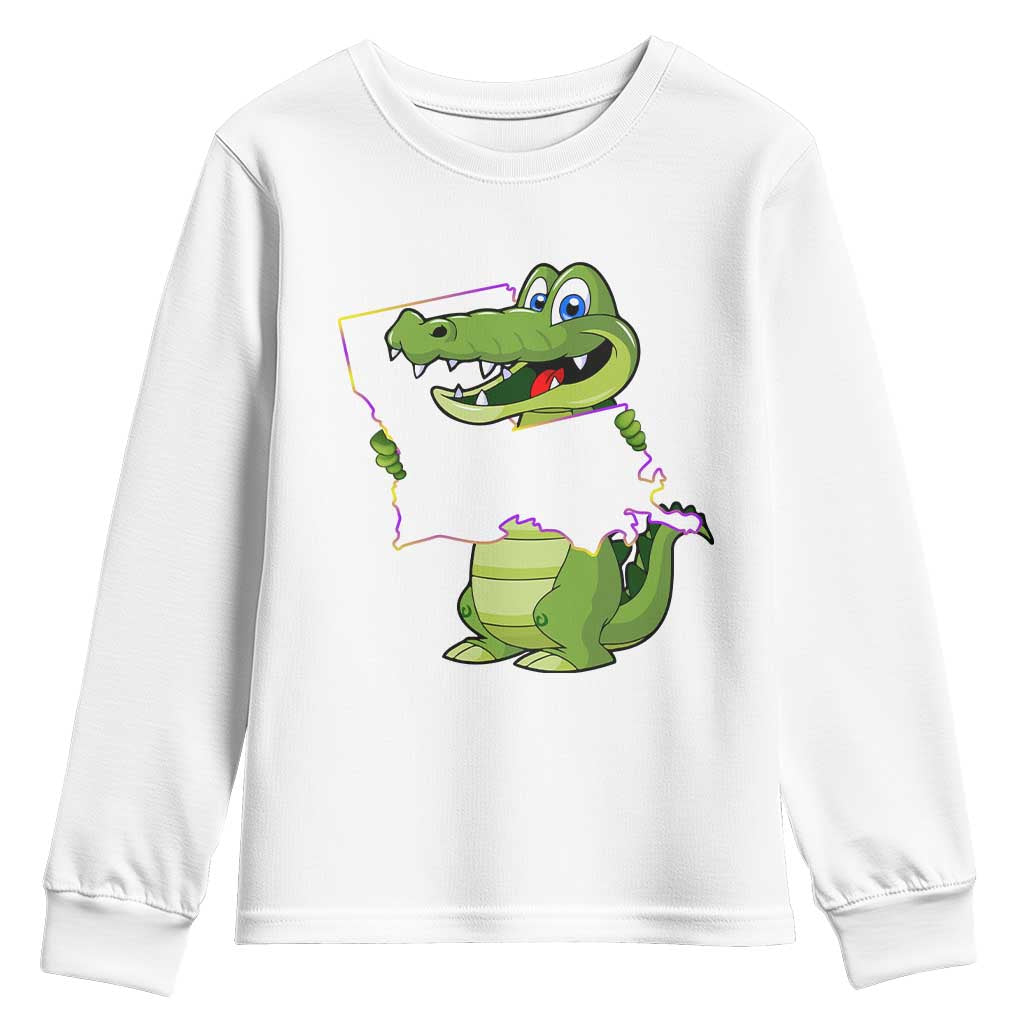 Cute Louisiana Aligator Youth Sweatshirt TS09 White Print Your Wear