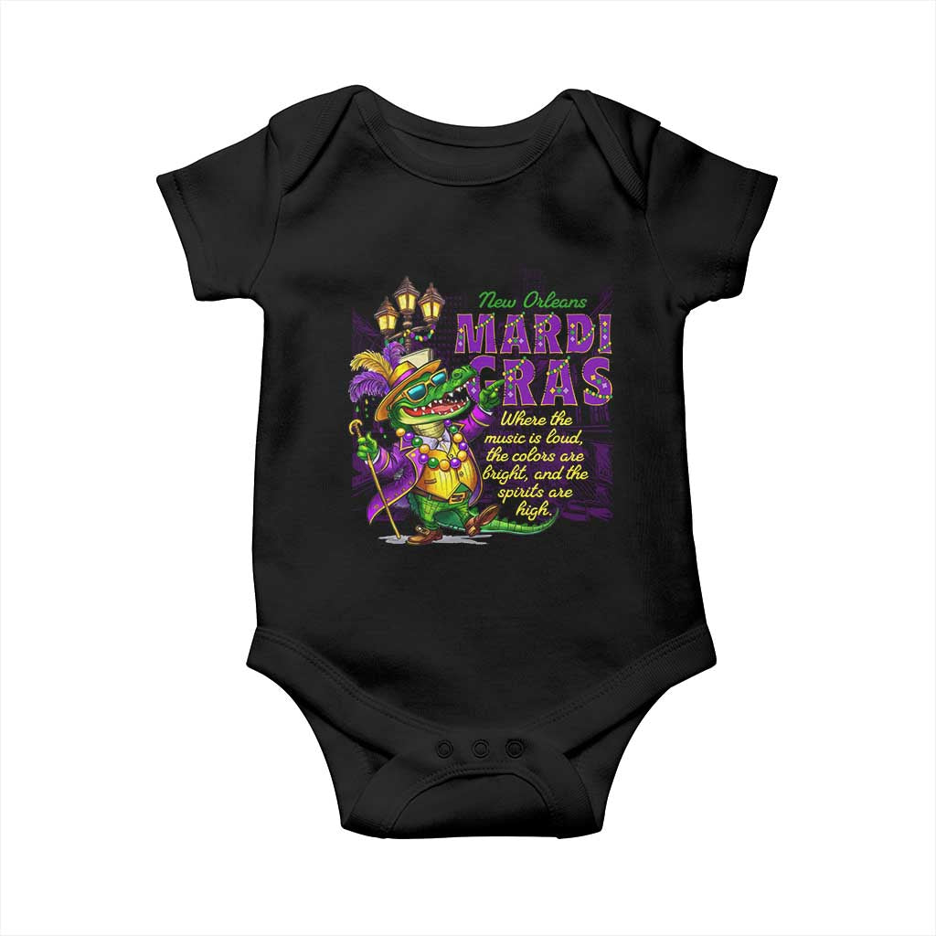 New Orleans Louisiana Mardi Gras Baby Onesie Where The Music Is Loud The Colors Are Bright And The Spirits Are High TS09 Black Print Your Wear