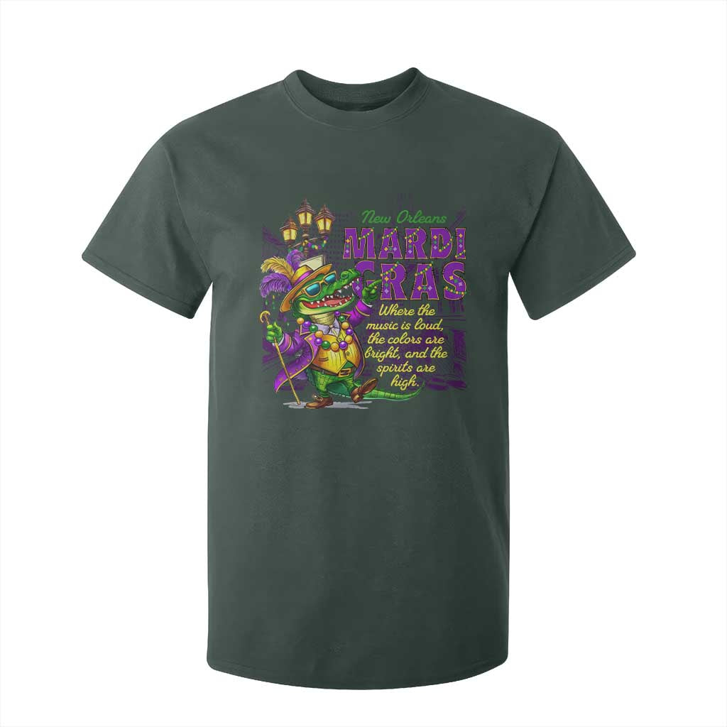 New Orleans Louisiana Mardi Gras T Shirt For Kid Where The Music Is Loud The Colors Are Bright And The Spirits Are High TS09 Dark Forest Green Print Your Wear