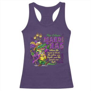 New Orleans Louisiana Mardi Gras Racerback Tank Top Where The Music Is Loud The Colors Are Bright And The Spirits Are High TS09 Purple Print Your Wear