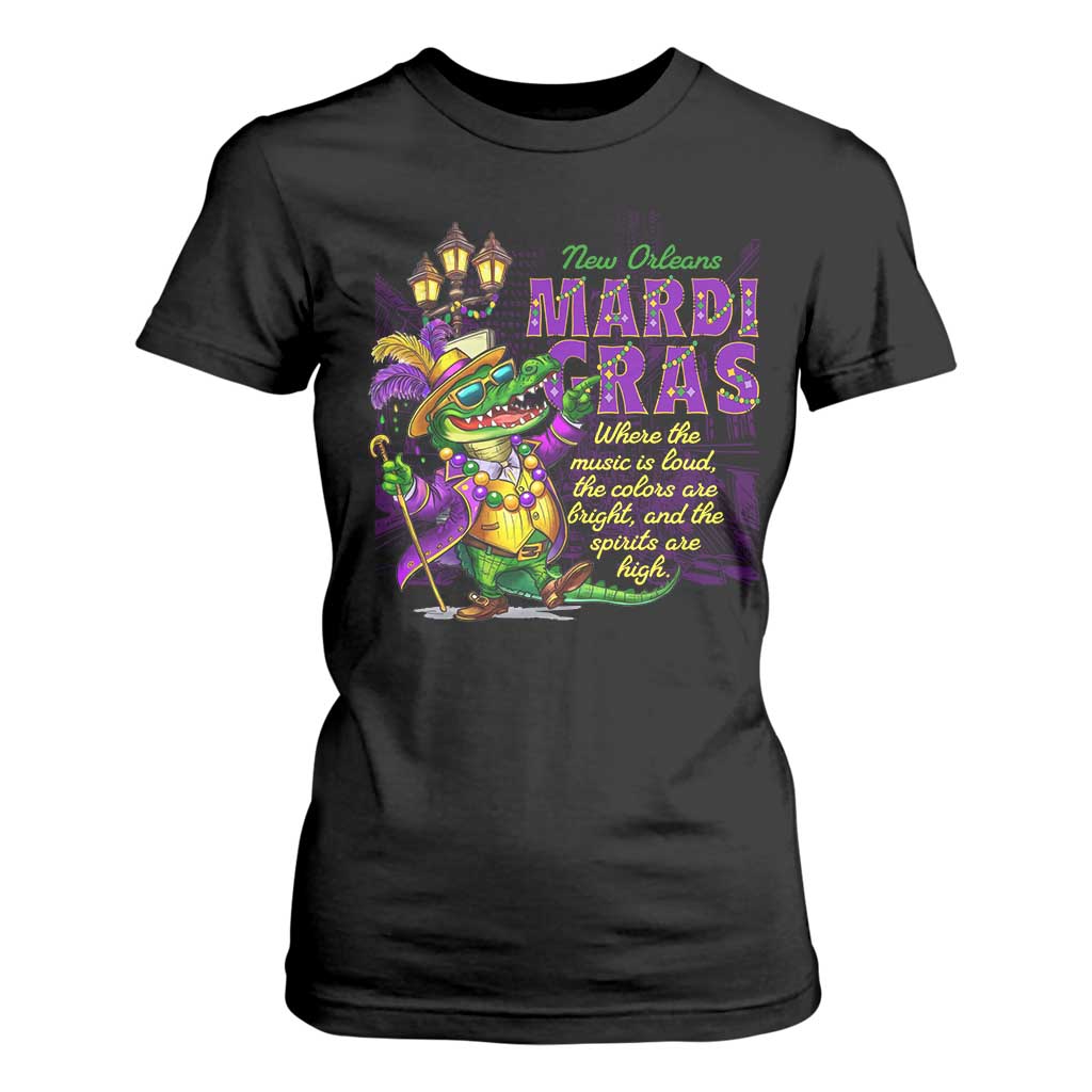 New Orleans Louisiana Mardi Gras T Shirt For Women Where The Music Is Loud The Colors Are Bright And The Spirits Are High TS09 Black Print Your Wear
