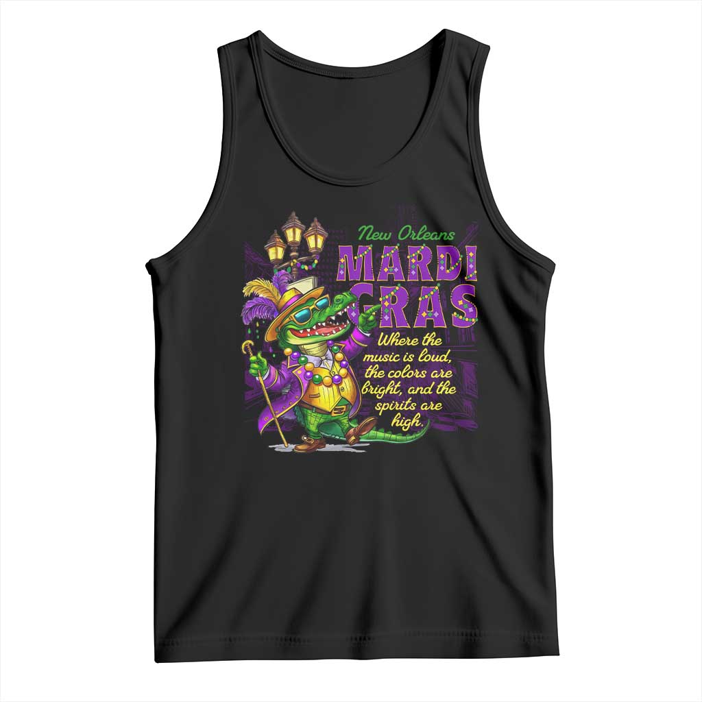 New Orleans Louisiana Mardi Gras Tank Top Where The Music Is Loud The Colors Are Bright And The Spirits Are High TS09 Black Print Your Wear