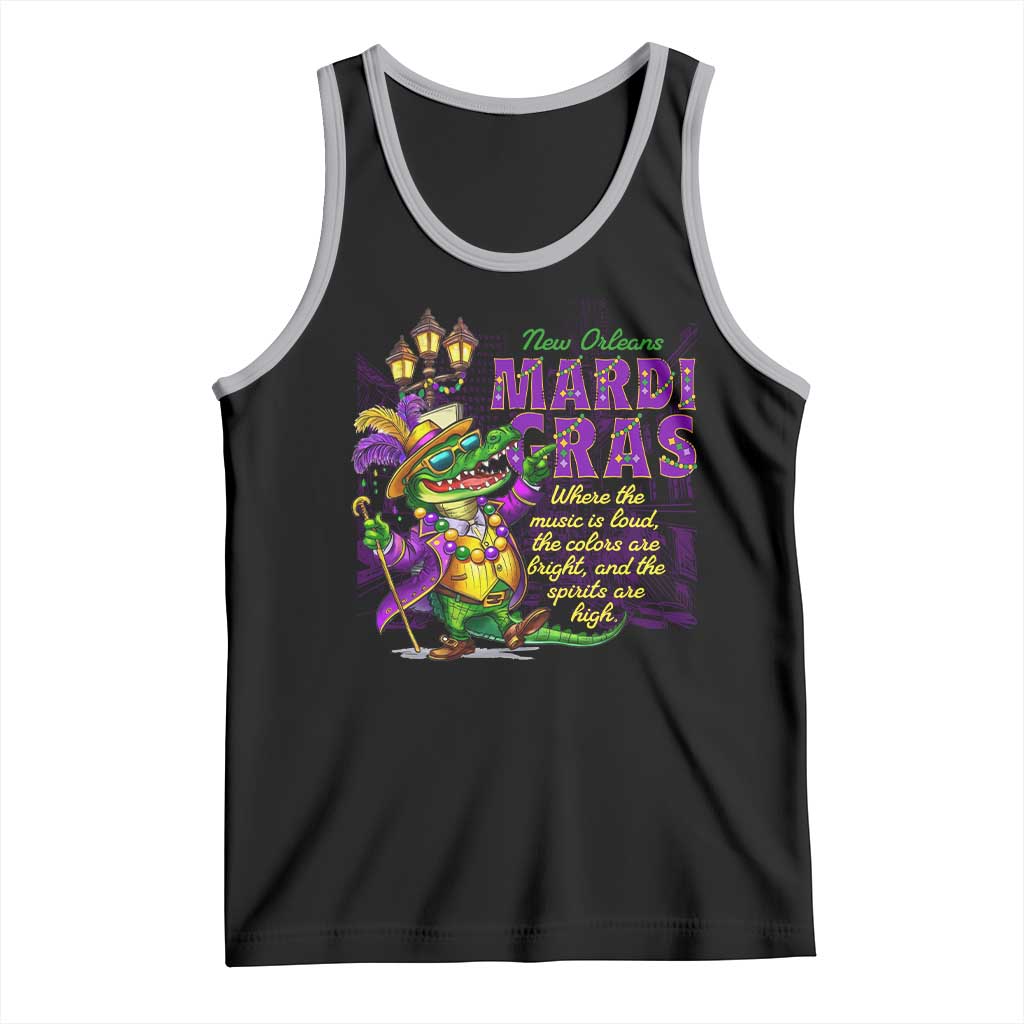 New Orleans Louisiana Mardi Gras Tank Top Where The Music Is Loud The Colors Are Bright And The Spirits Are High TS09 Black Athletic Heather Print Your Wear