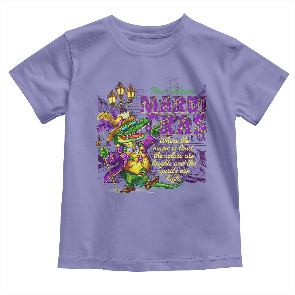 New Orleans Louisiana Mardi Gras Toddler T Shirt Where The Music Is Loud The Colors Are Bright And The Spirits Are High TS09 Violet Print Your Wear