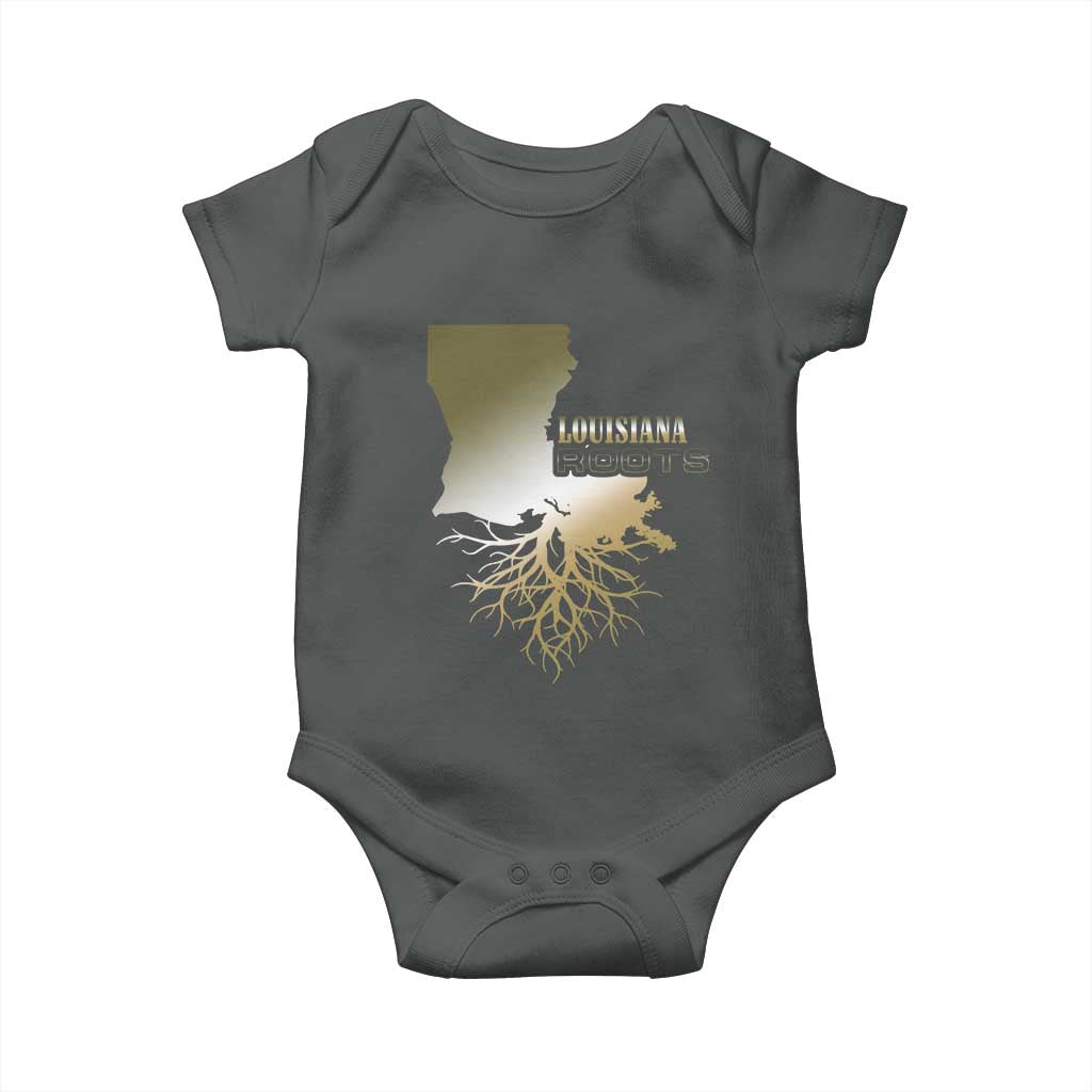 Louisiana Roots Pride Baby Onesie TS09 Dark Heather Print Your Wear