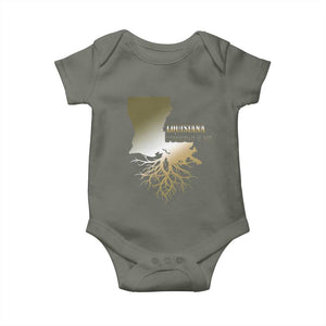 Louisiana Roots Pride Baby Onesie TS09 Military Green Print Your Wear