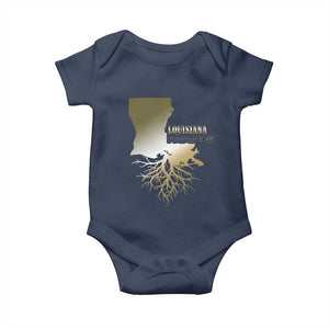 Louisiana Roots Pride Baby Onesie TS09 Navy Print Your Wear