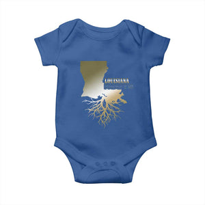 Louisiana Roots Pride Baby Onesie TS09 Royal Blue Print Your Wear
