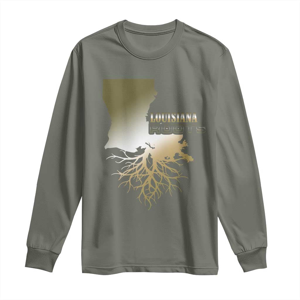 Louisiana Roots Pride Long Sleeve Shirt TS09 Military Green Print Your Wear