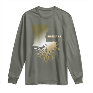 Louisiana Roots Pride Long Sleeve Shirt TS09 Military Green Print Your Wear