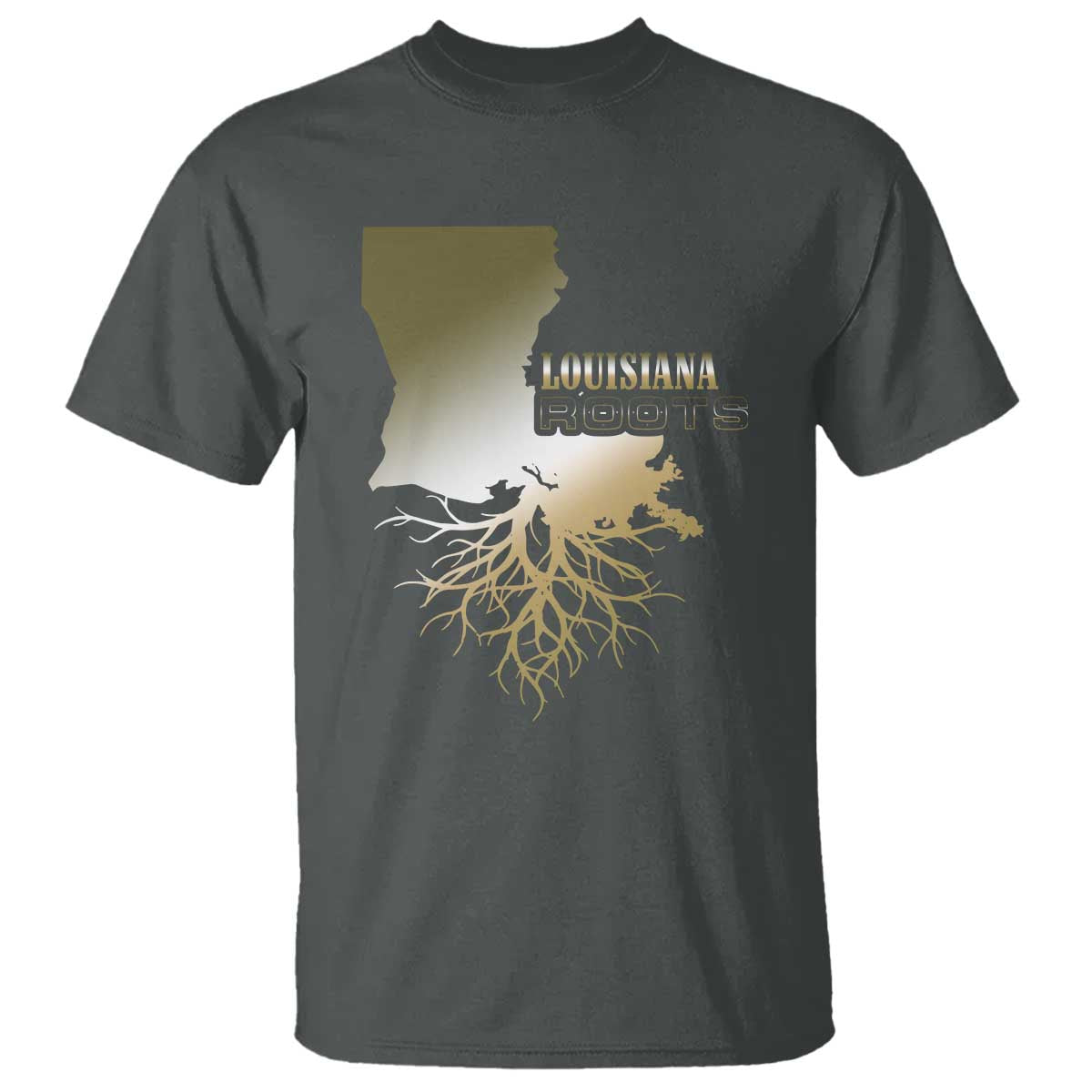 Louisiana Roots Pride T Shirt TS09 Dark Heather Print Your Wear