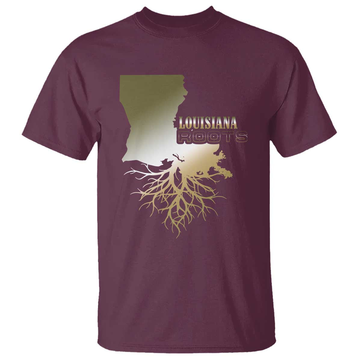 Louisiana Roots Pride T Shirt TS09 Maroon Print Your Wear