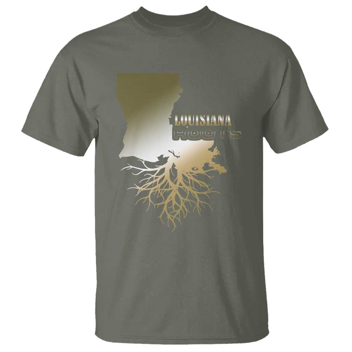 Louisiana Roots Pride T Shirt TS09 Military Green Print Your Wear