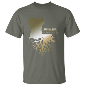 Louisiana Roots Pride T Shirt TS09 Military Green Print Your Wear