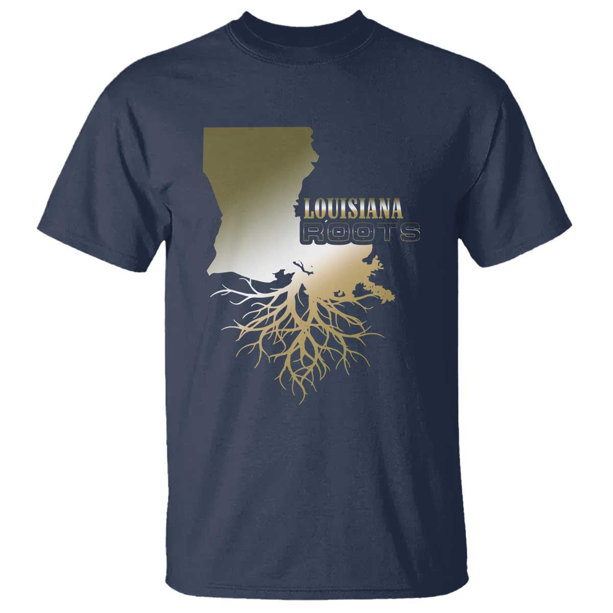Louisiana Roots Pride T Shirt TS09 Navy Print Your Wear