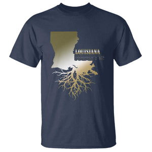 Louisiana Roots Pride T Shirt TS09 Navy Print Your Wear
