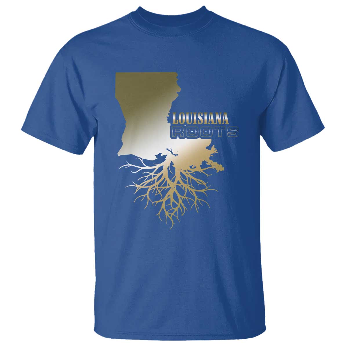 Louisiana Roots Pride T Shirt TS09 Royal Blue Print Your Wear