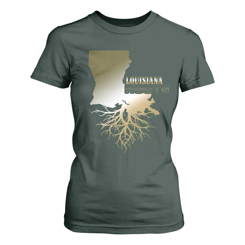 Louisiana Roots Pride T Shirt For Women TS09 Dark Forest Green Print Your Wear