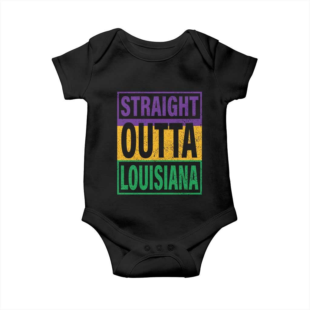 Straight Outta Louisiana Baby Onesie TS09 Black Print Your Wear