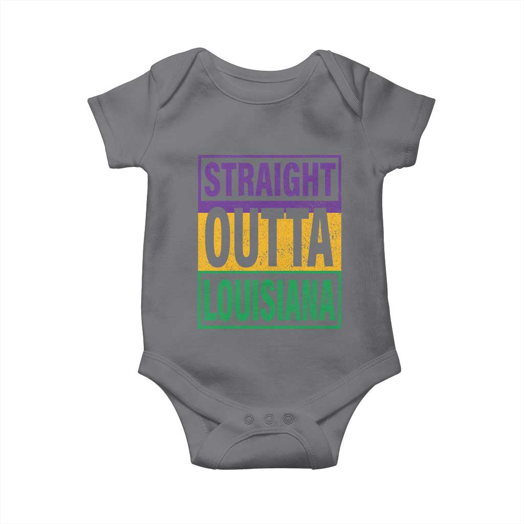 Straight Outta Louisiana Baby Onesie TS09 Charcoal Print Your Wear