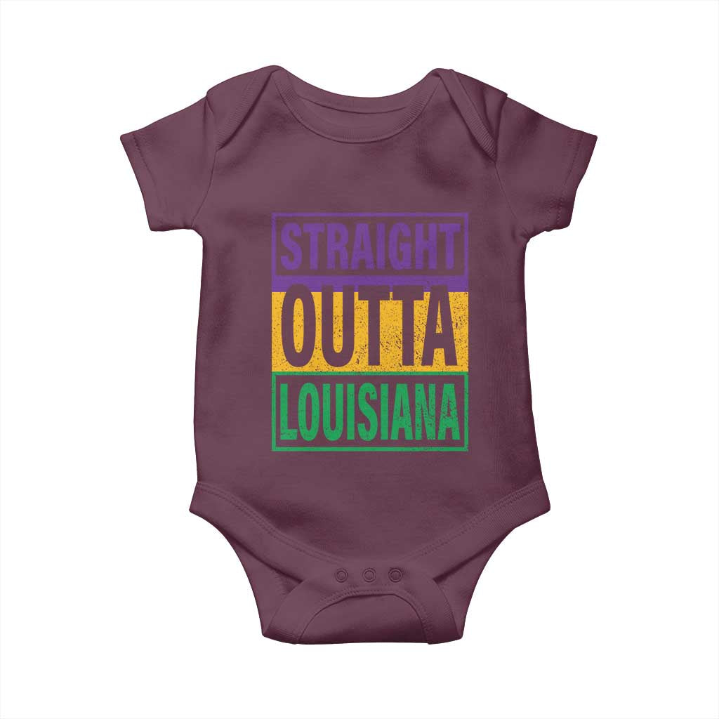 Straight Outta Louisiana Baby Onesie TS09 Maroon Print Your Wear