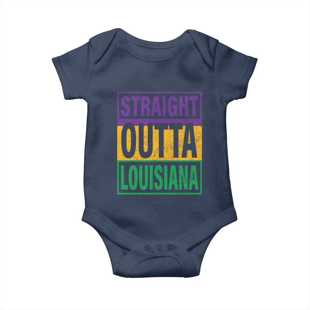 Straight Outta Louisiana Baby Onesie TS09 Navy Print Your Wear