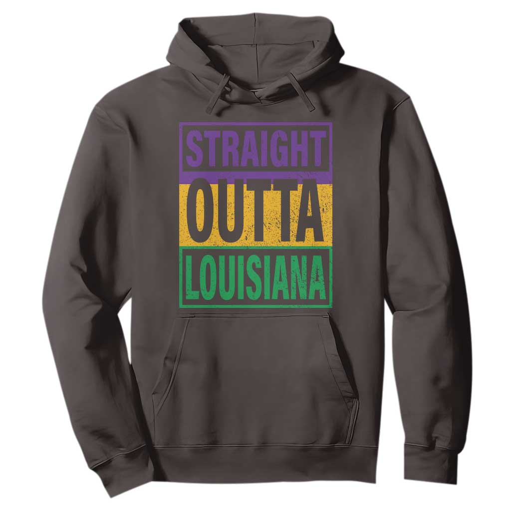 Straight Outta Louisiana Hoodie TS09 Dark Chocolate Print Your Wear