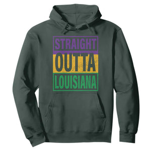 Straight Outta Louisiana Hoodie TS09 Dark Forest Green Print Your Wear