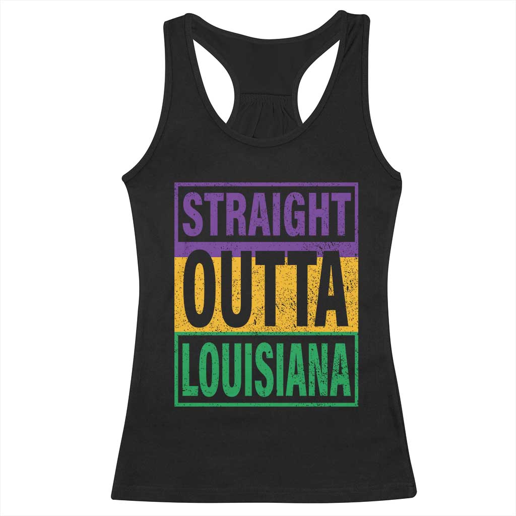 Straight Outta Louisiana Racerback Tank Top TS09 Black Print Your Wear