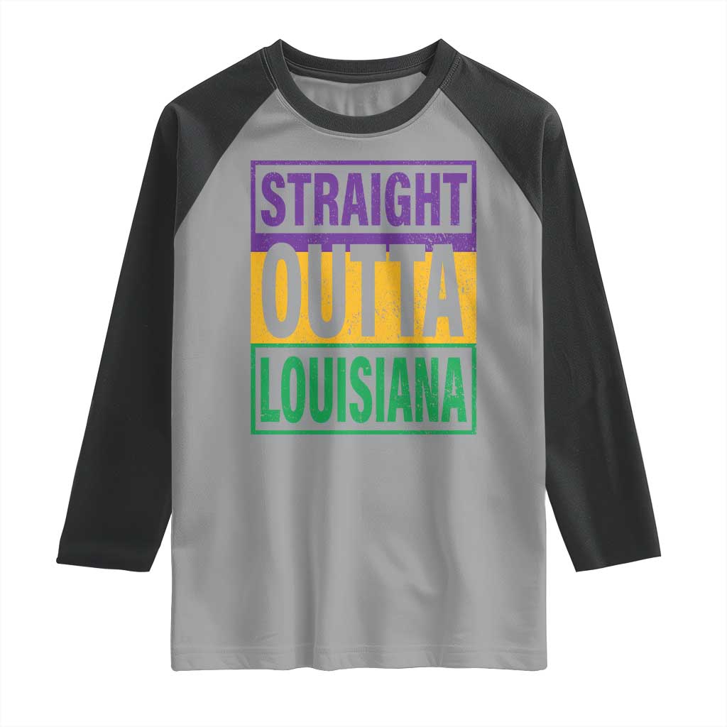 Straight Outta Louisiana Raglan Shirt TS09 Sport Gray Black Print Your Wear
