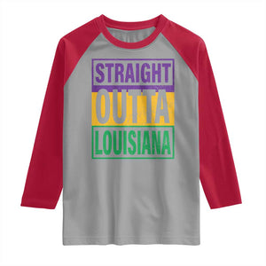 Straight Outta Louisiana Raglan Shirt TS09 Sport Gray Red Print Your Wear