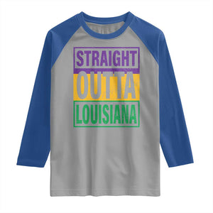 Straight Outta Louisiana Raglan Shirt TS09 Sport Gray Royal Print Your Wear