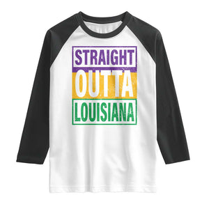 Straight Outta Louisiana Raglan Shirt TS09 White Black Print Your Wear