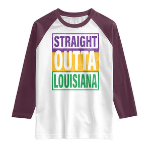 Straight Outta Louisiana Raglan Shirt TS09 White Maroon Print Your Wear