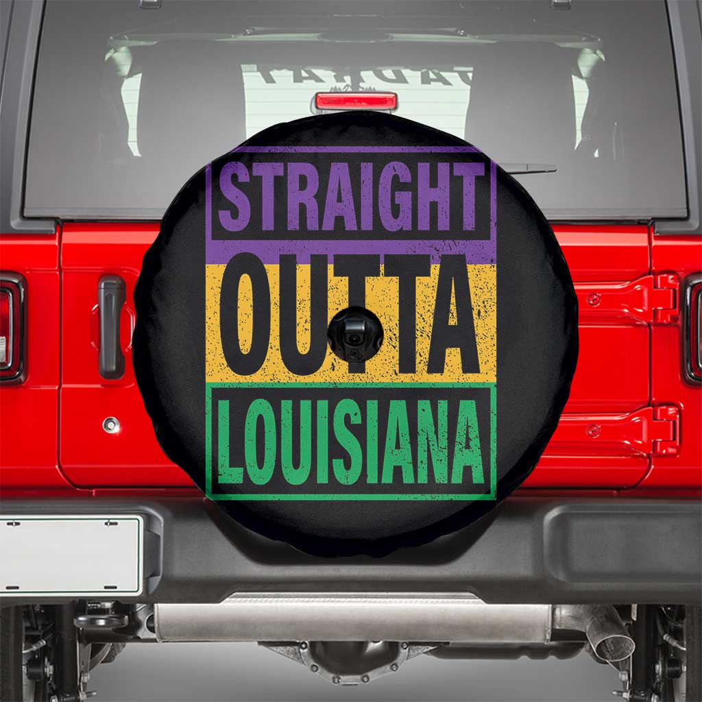 Straight Outta Louisiana Spare Tire Cover TS09 Black Print Your Wear
