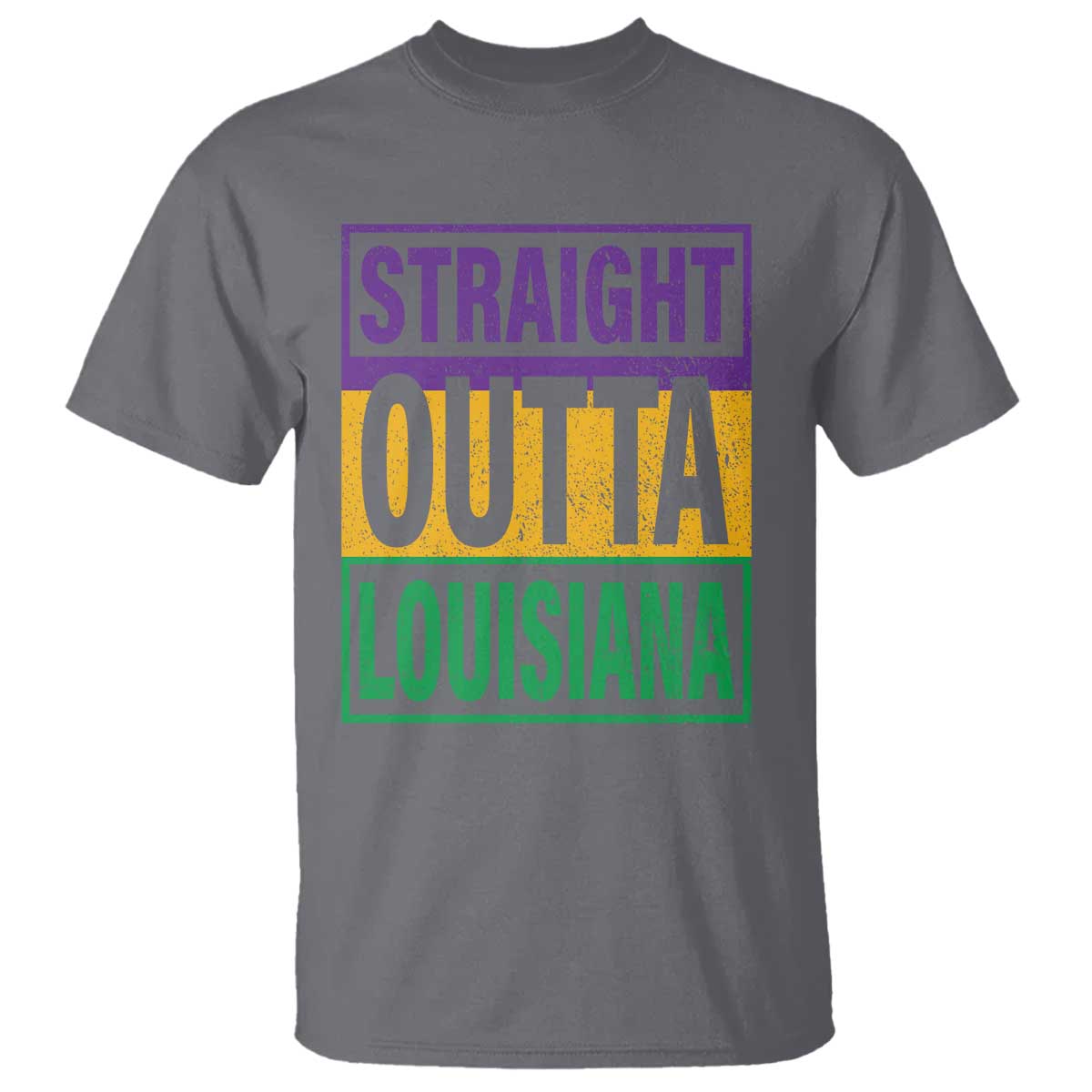 Straight Outta Louisiana T Shirt TS09 Charcoal Print Your Wear