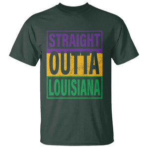 Straight Outta Louisiana T Shirt TS09 Dark Forest Green Print Your Wear