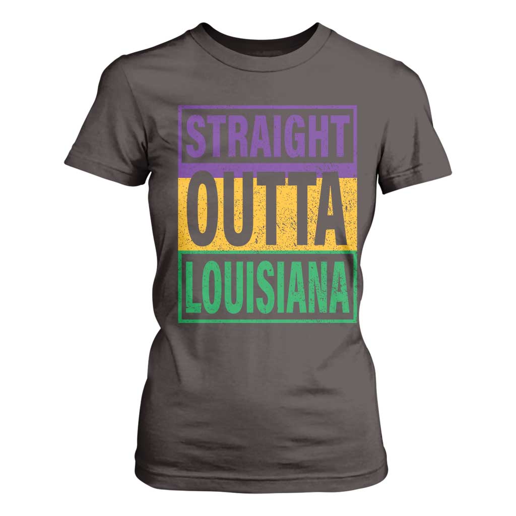 Straight Outta Louisiana T Shirt For Women TS09 Dark Chocolate Print Your Wear
