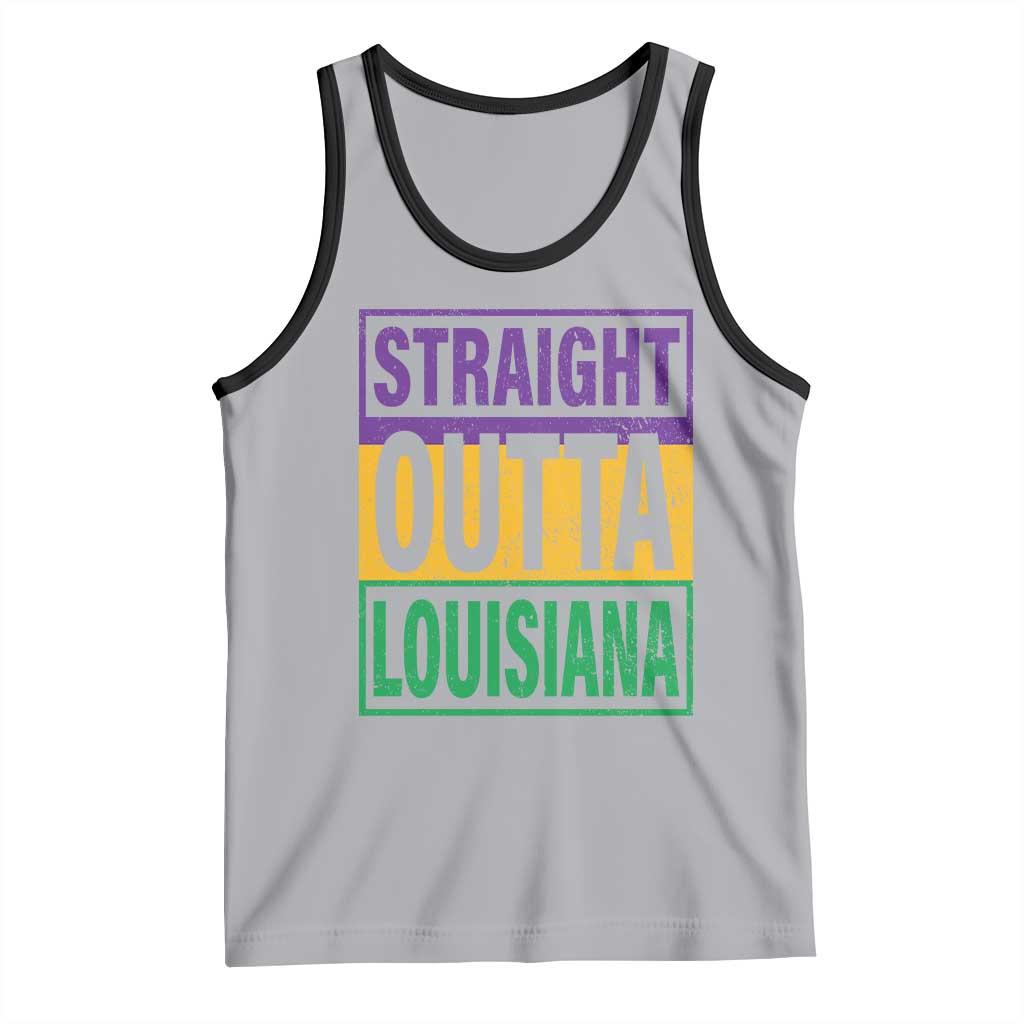 Straight Outta Louisiana Tank Top TS09 Athletic Heather Black Print Your Wear