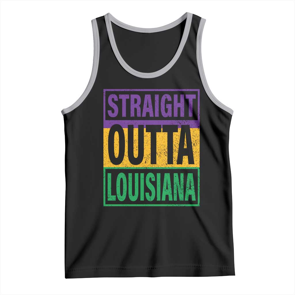 Straight Outta Louisiana Tank Top TS09 Black Athletic Heather Print Your Wear