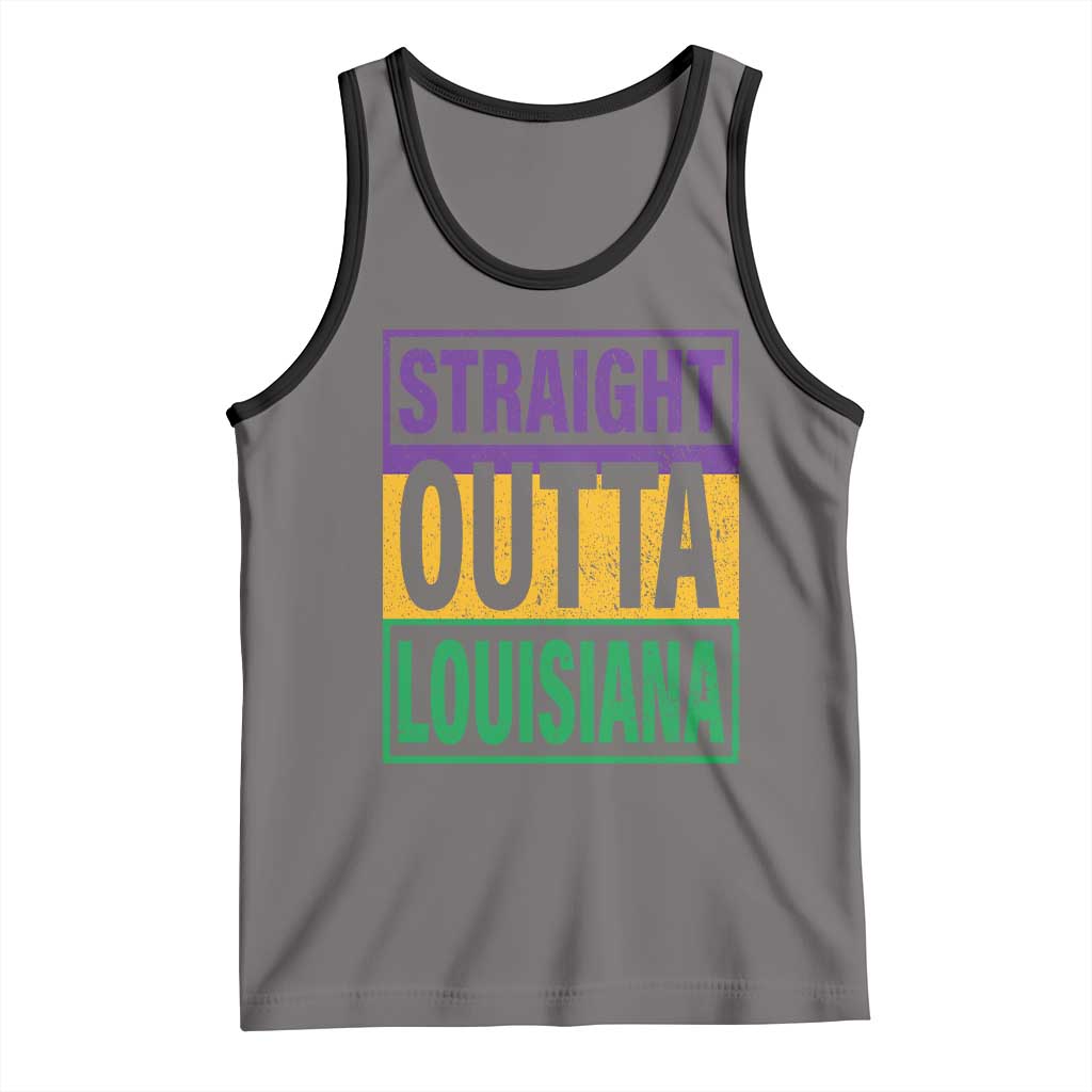 Straight Outta Louisiana Tank Top TS09 Deep Heather Black Print Your Wear