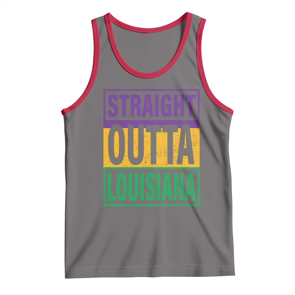 Straight Outta Louisiana Tank Top TS09 Deep Heather Red Print Your Wear