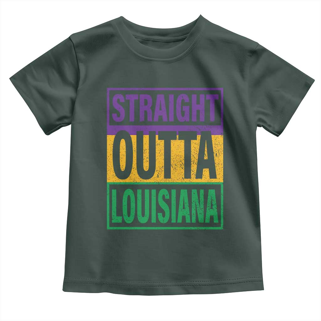 Straight Outta Louisiana Toddler T Shirt TS09 Dark Forest Green Print Your Wear