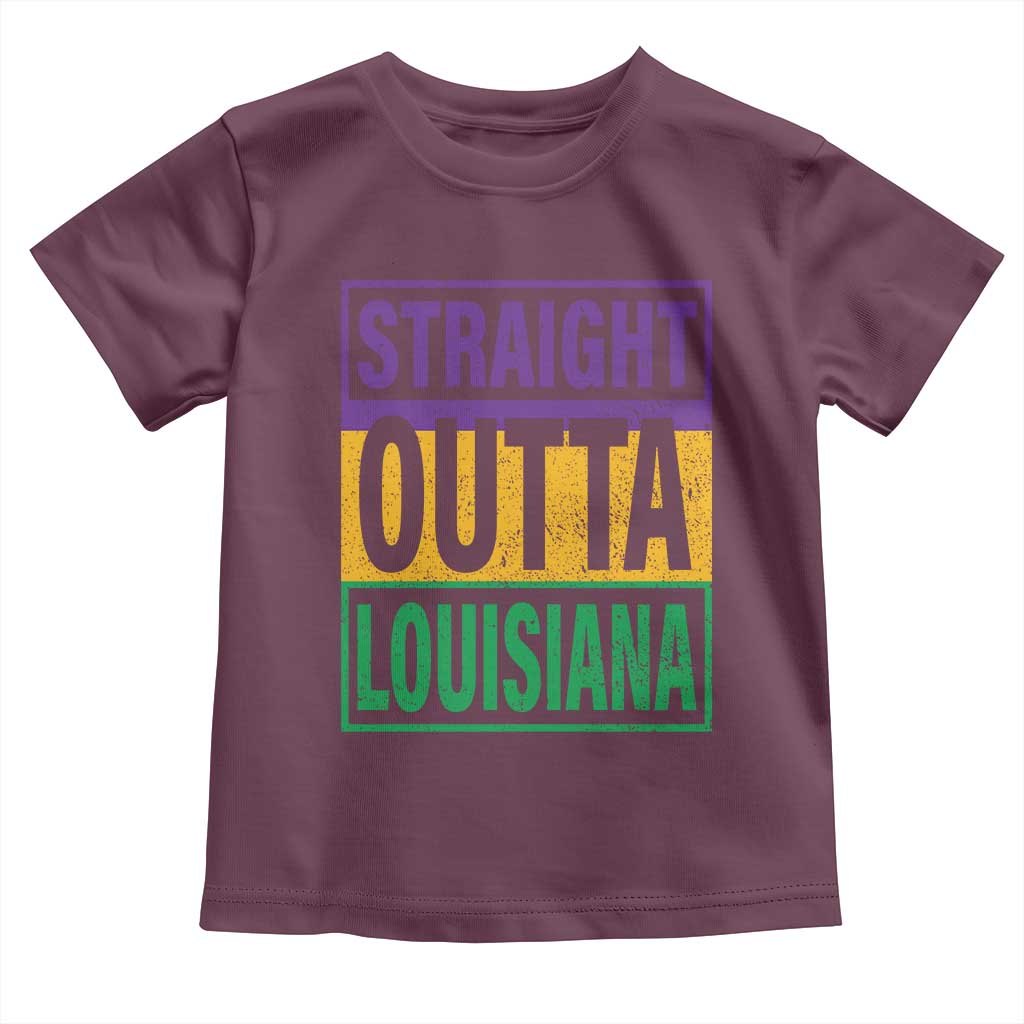 Straight Outta Louisiana Toddler T Shirt TS09 Maroon Print Your Wear